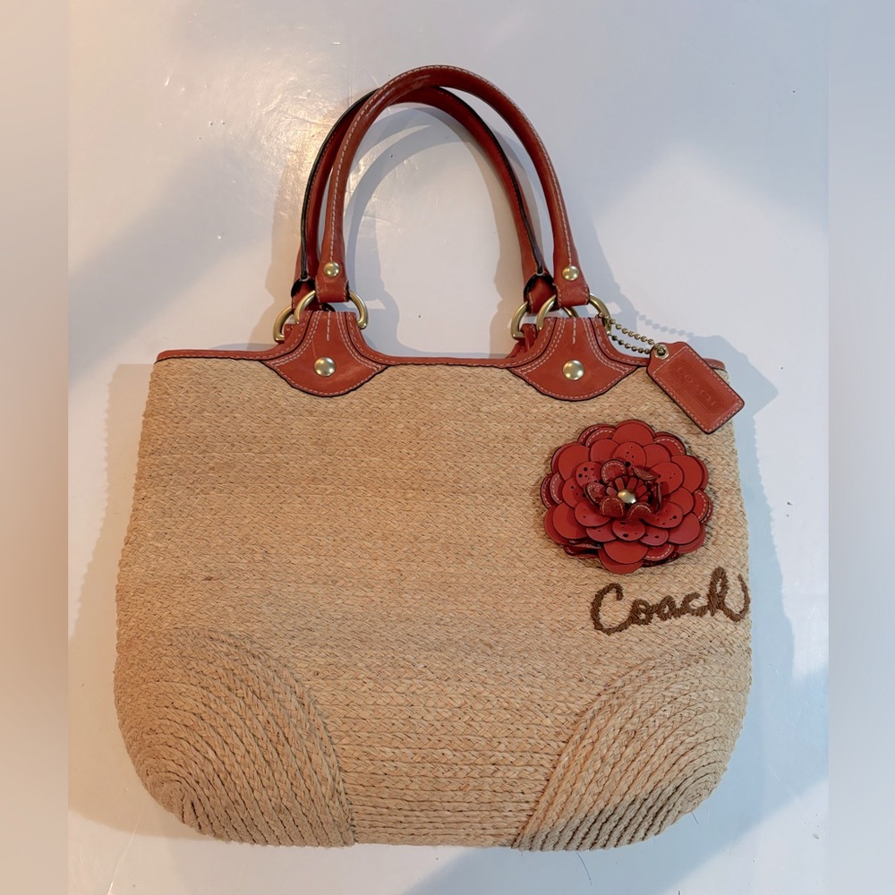 Coach Tan and Brown Tote Bag
